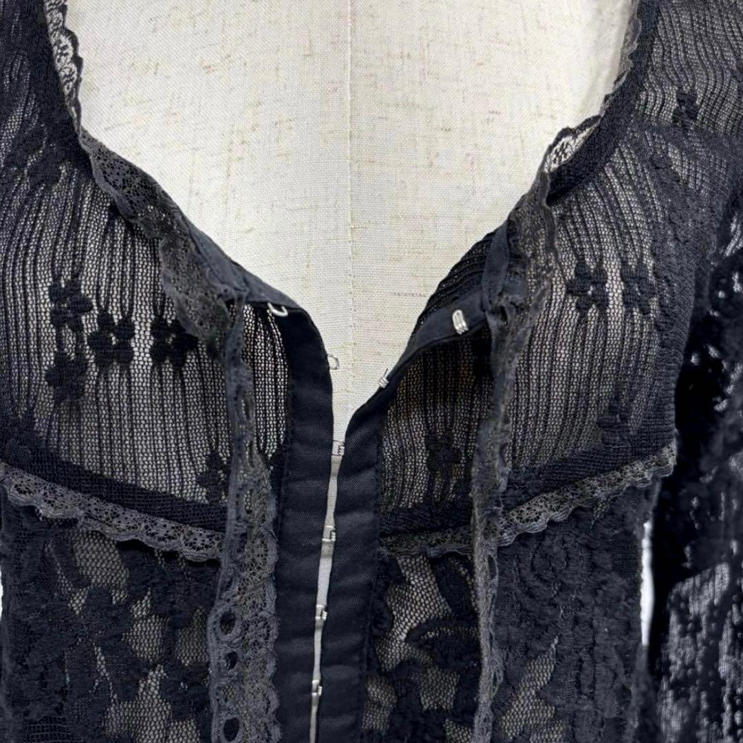メゾンスペシャルMAISON SPECIALレースドッキングカーディガン　F　黒