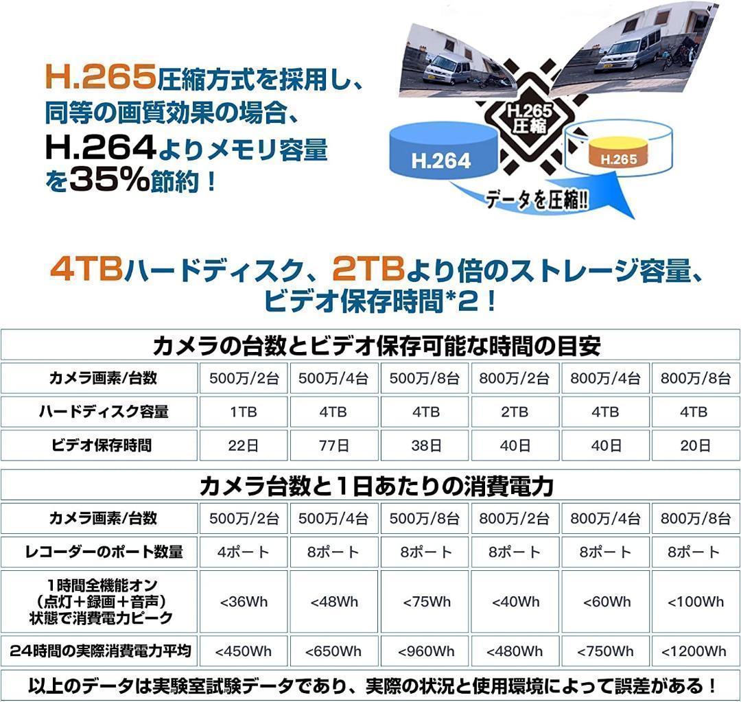 ⭐️高機能⭐️防犯カメラ 監視カメラ ２台 800万画素 通話 カラー暗視