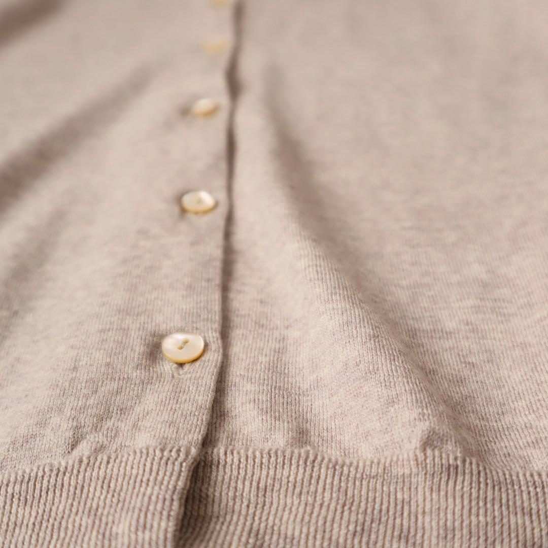 JOHN SMEDLEY ウール クルーネック長袖ニットカーディガン M