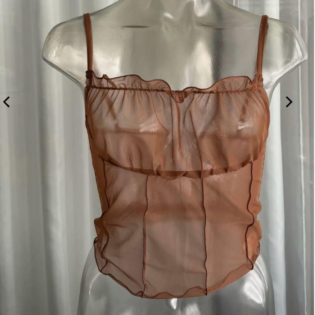トップス Suede Touch BustierPuff See-through Cami
