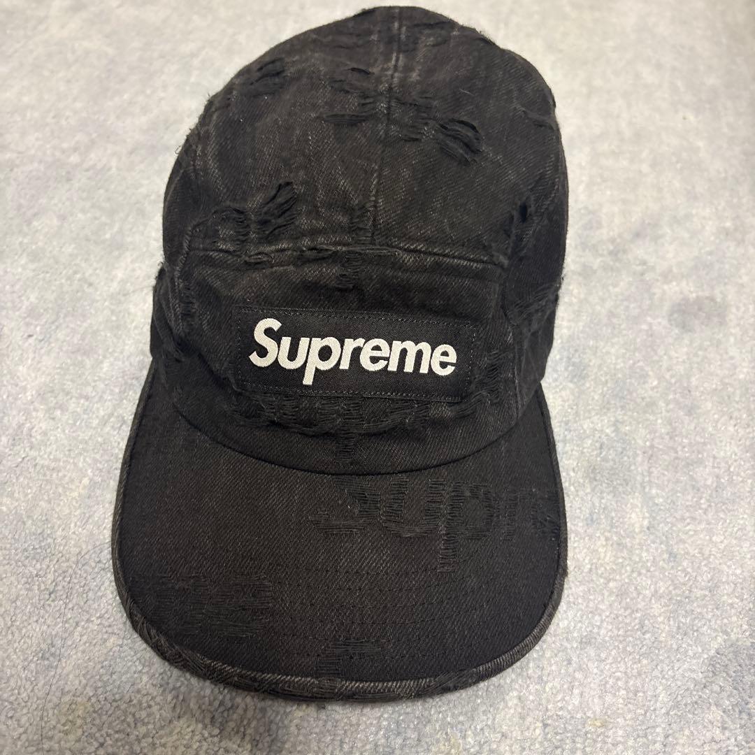 帽子 Supreme Frayed Logos Denim Camp Cap