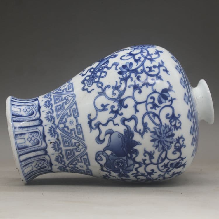清康熙鯖山水冬瓜瓶 景徳鎮 陶磁器 装飾品 現代工芸品 美術品 置物