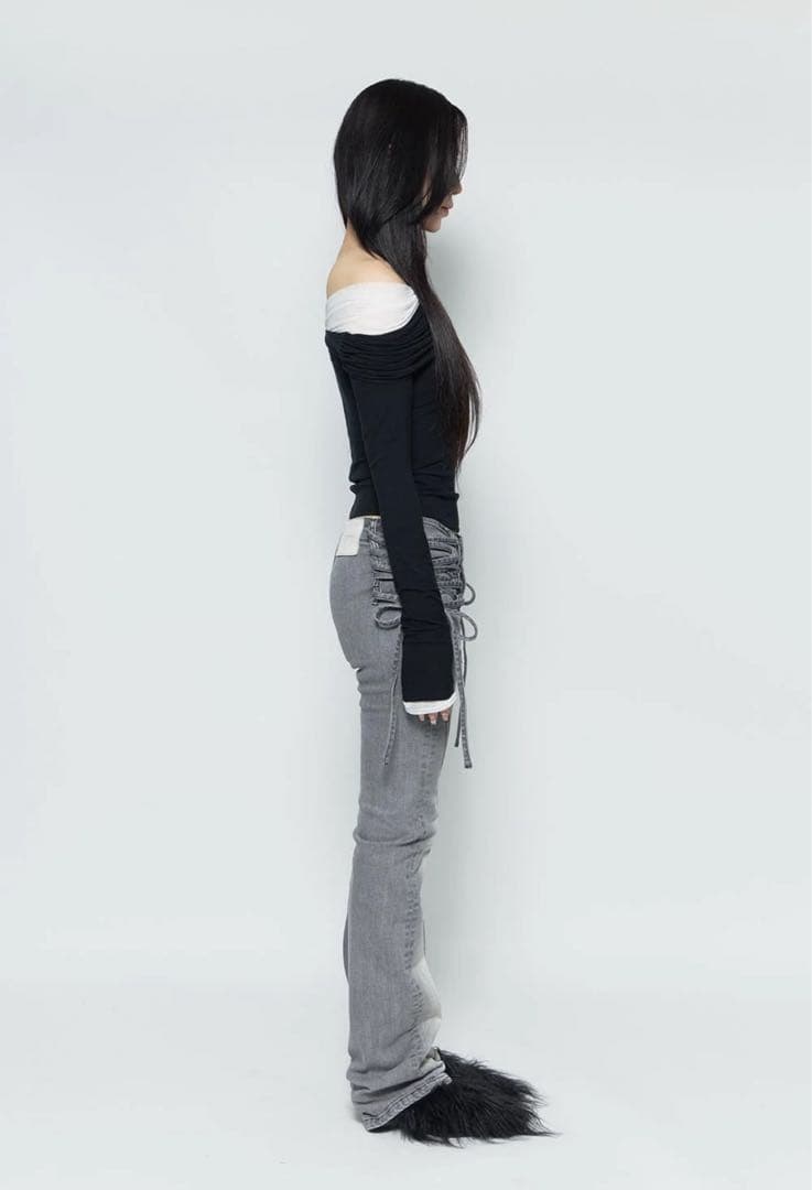 ‼️完売品‼️theredthread S lace up denim M
