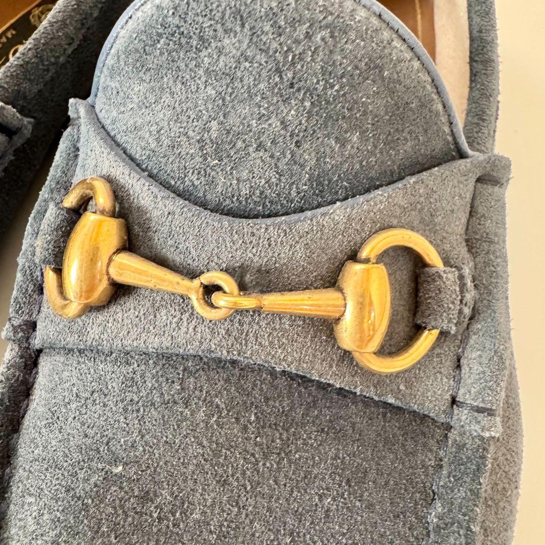 美品　GUCCI ホースビットローファー　スエード　モカシン　グレー　OLD