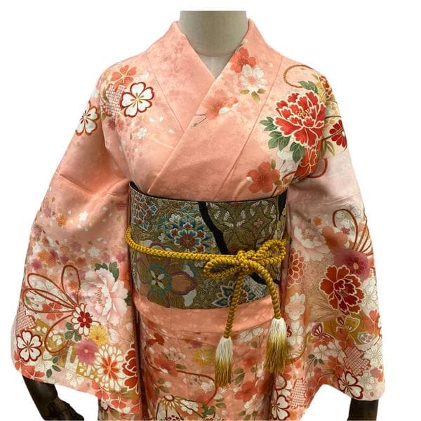 ≪早い者勝ち≫ 振袖 正絹 古典柄 成人式 単品 ピンク S*119 ●