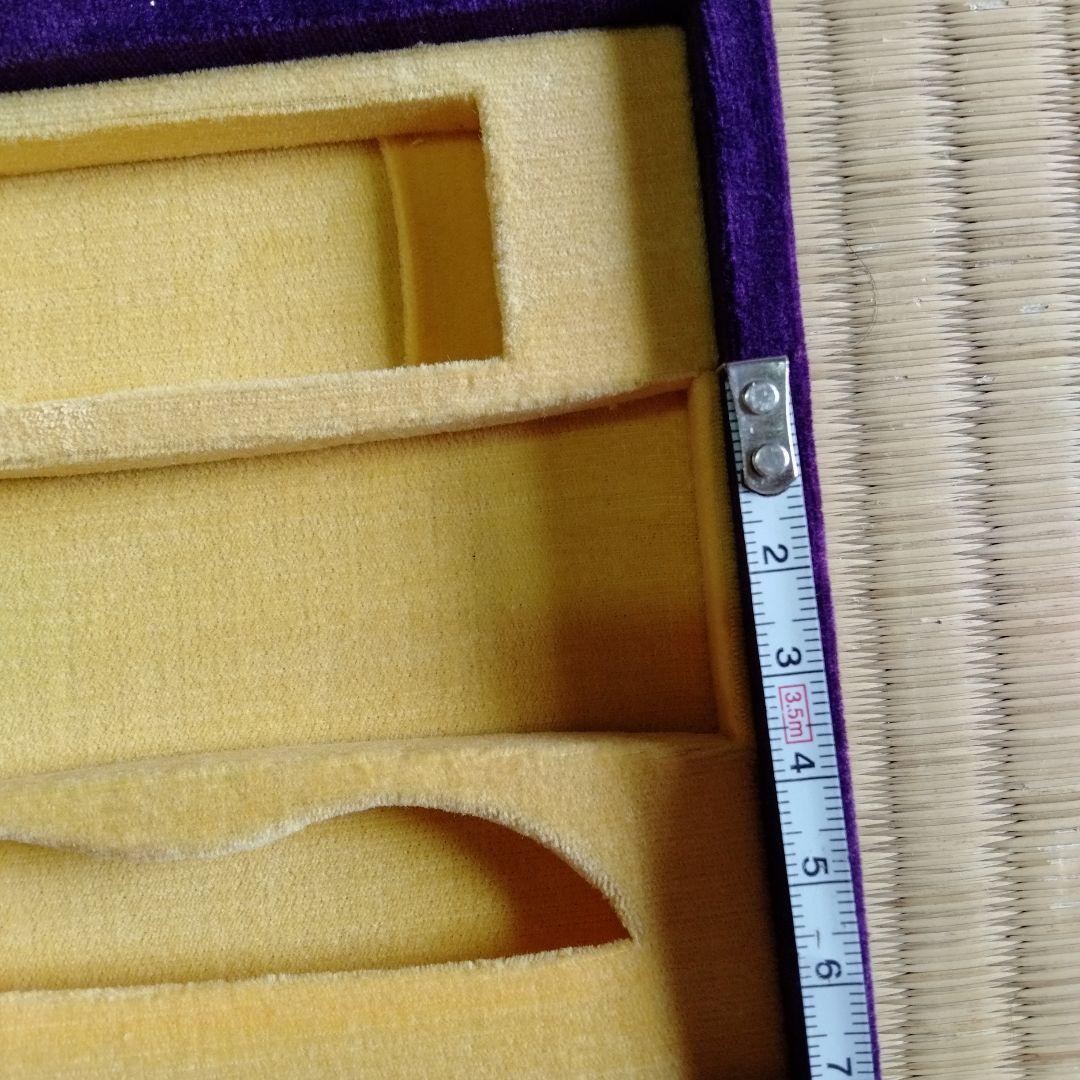 三味線撥ケース　二本収納　紫色