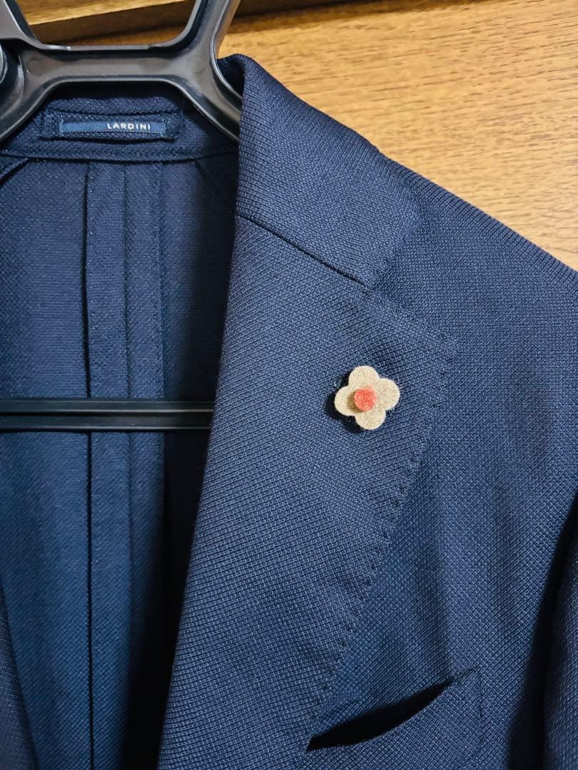 LARDINI ラルディーニ　ウールホップサックジャケット　46 ネイビー