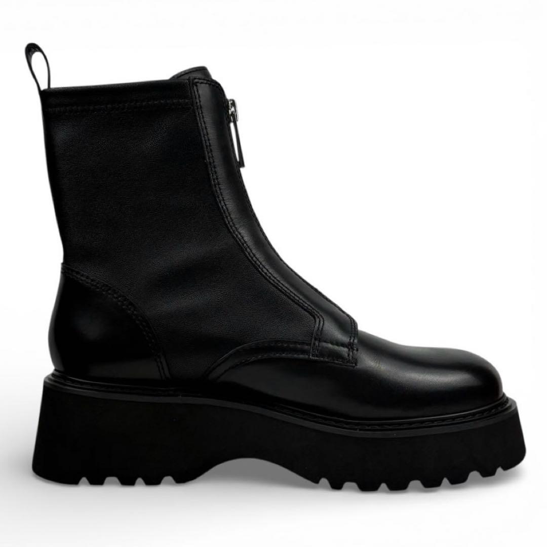【新品同様】STACCATO 23cm フロントジップ　ブーツ　黒