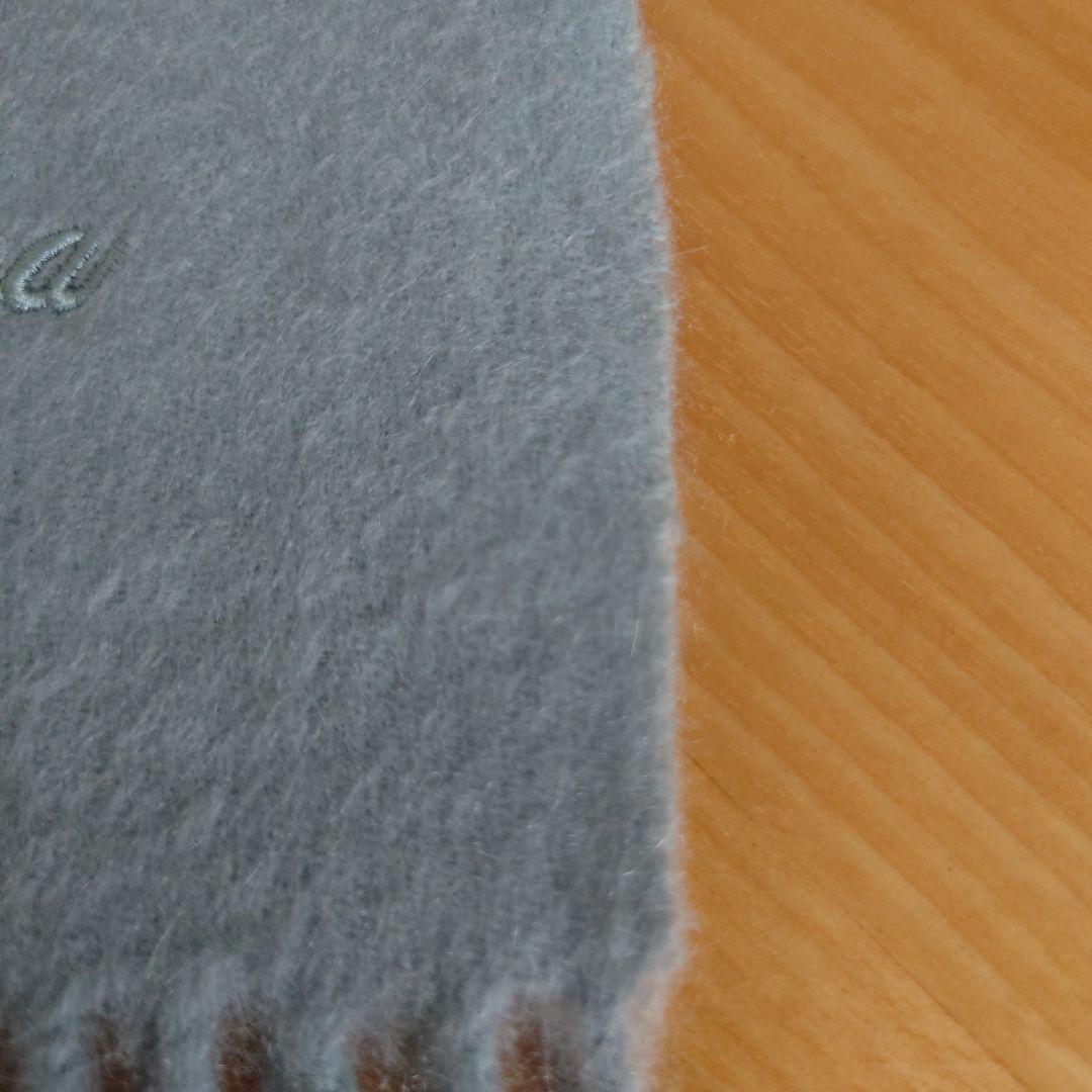 ロロピアーナ マフラー ロゴ 刺繍 カシミヤ100 %水色(中古)