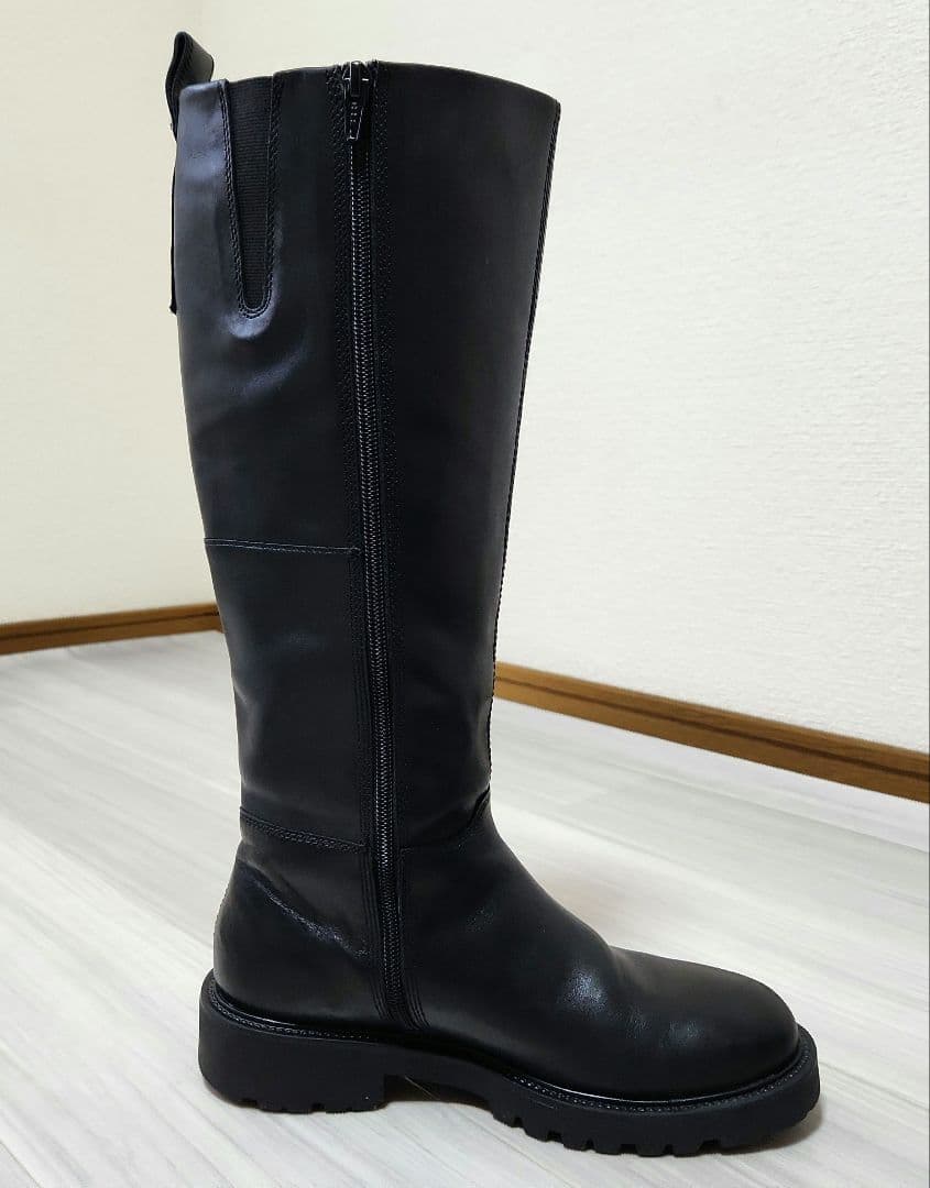 VAGABOND☆2025ラウンドトゥタンクソールロングブーツ 38 黒