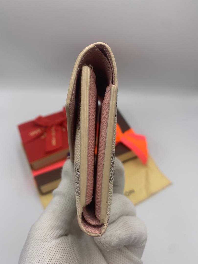 【美品】 ルイヴィトン 財布 ダミエ アズール ヴィクトリーヌ ローズバレリーヌ