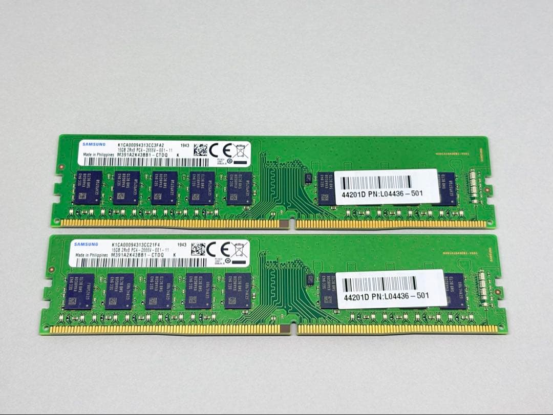 SAMSUNG DDR4 2666 ECC 16GBx2枚(計32GB)