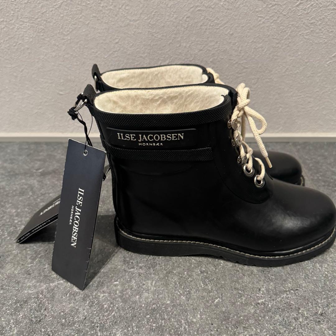 未使用タグ付きILSE JACOBSENレインブーツ23.5黒イルセヤコブセン