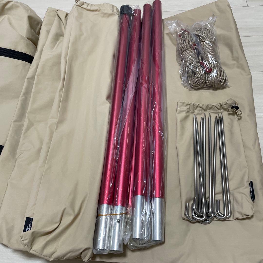 新品Soomloom タープ ヘキサタープ ポール付TC素材 4.2ｍ×4.1ｍ
