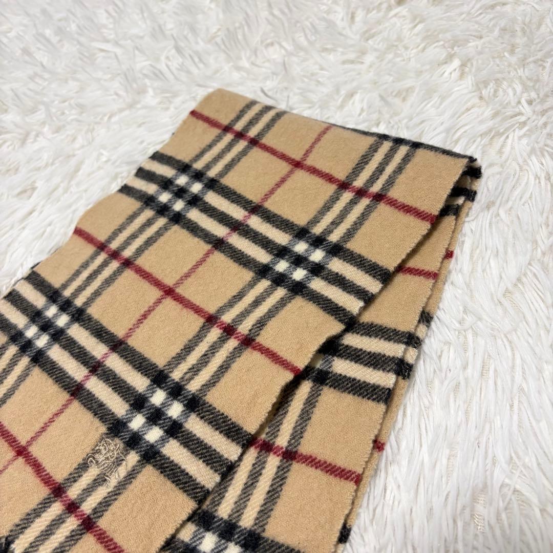 バーバリー　ノバチェック カシミヤ ウール　マフラー ベージュ