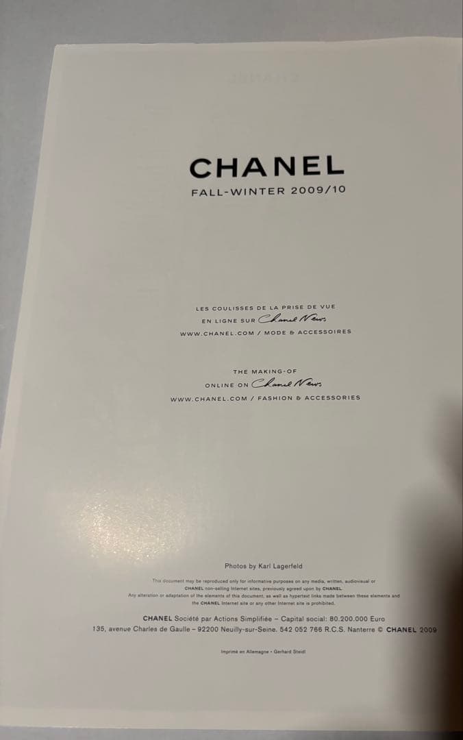 CHANEL・WINTERRTALE 写真集 カールラガーフェルド2009/10