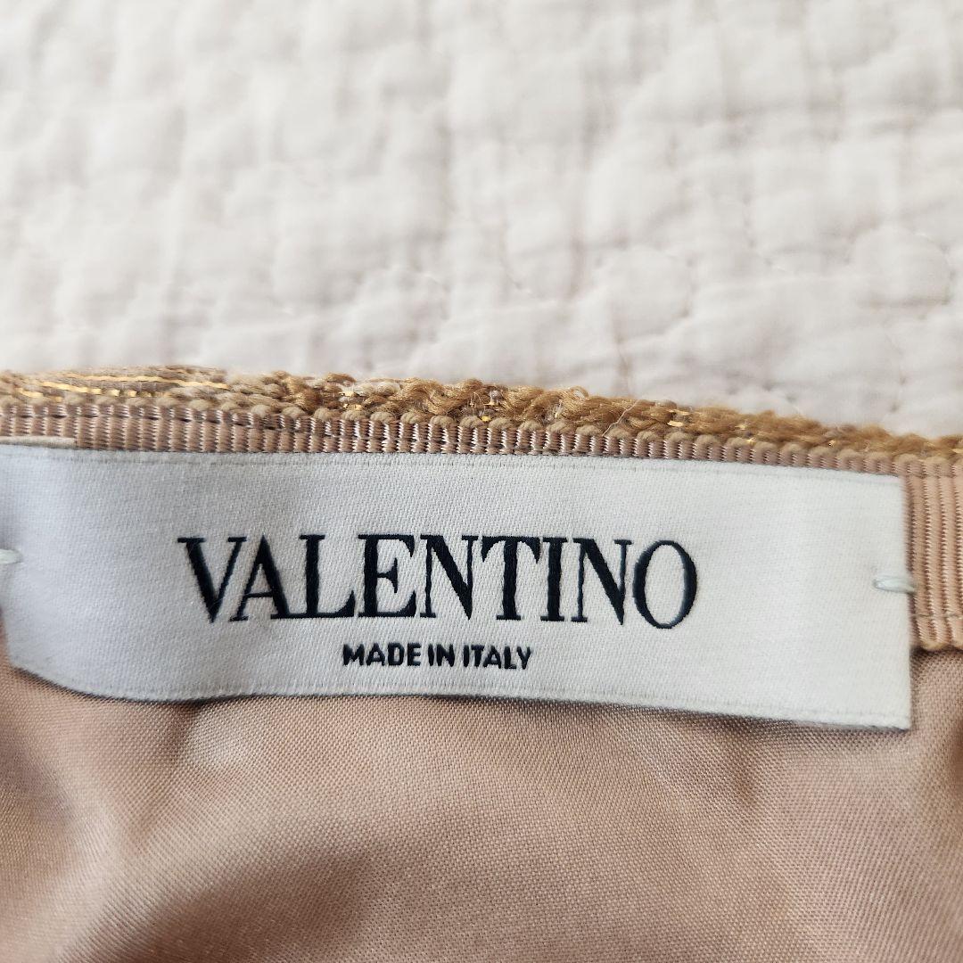 華やか★VALENTINO シルク混　絹　ジャガード　スカート　タイト