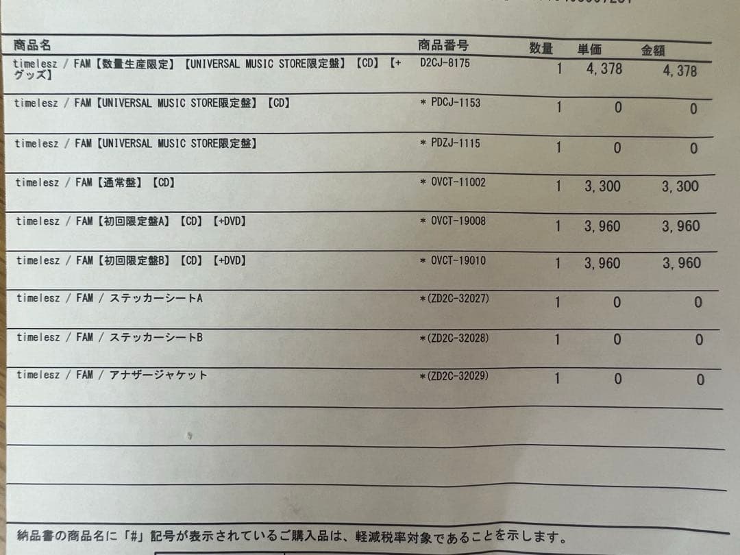 【未開封】timelesz タイムレス アルバムFAM 4形態＋特典セット