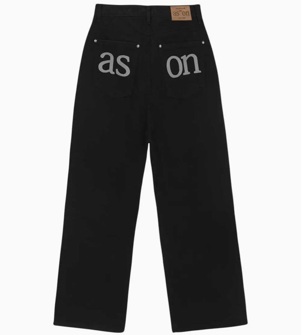 【新品】ブラック ストレートデニムパンツ as on ason 当日発送