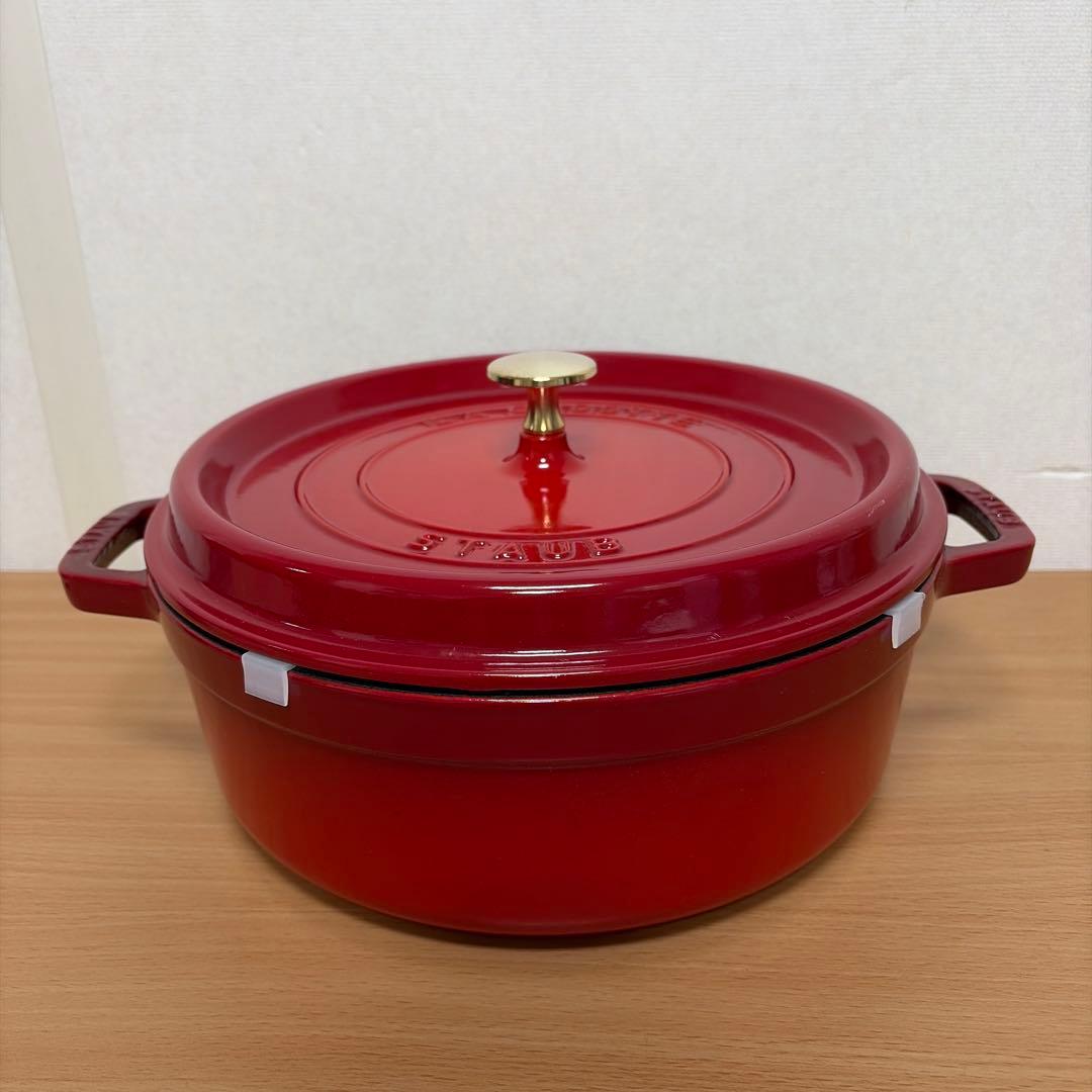 Staub ストウブ シャロー ココット 26cm チェリー