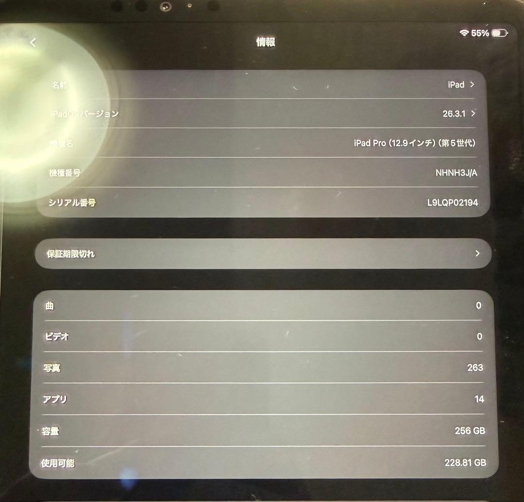 iPad Pro 12.9インチ 第5世代Apple pencil付き256GB