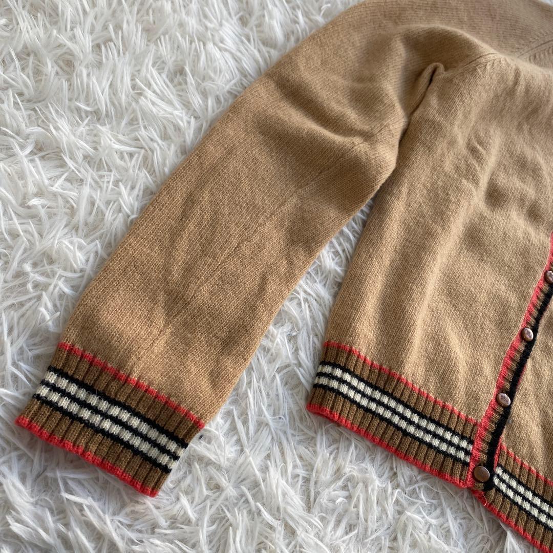 バーバリーブルーレーベル カーディガン ホース刺繍 刻印ボタン キャメル M