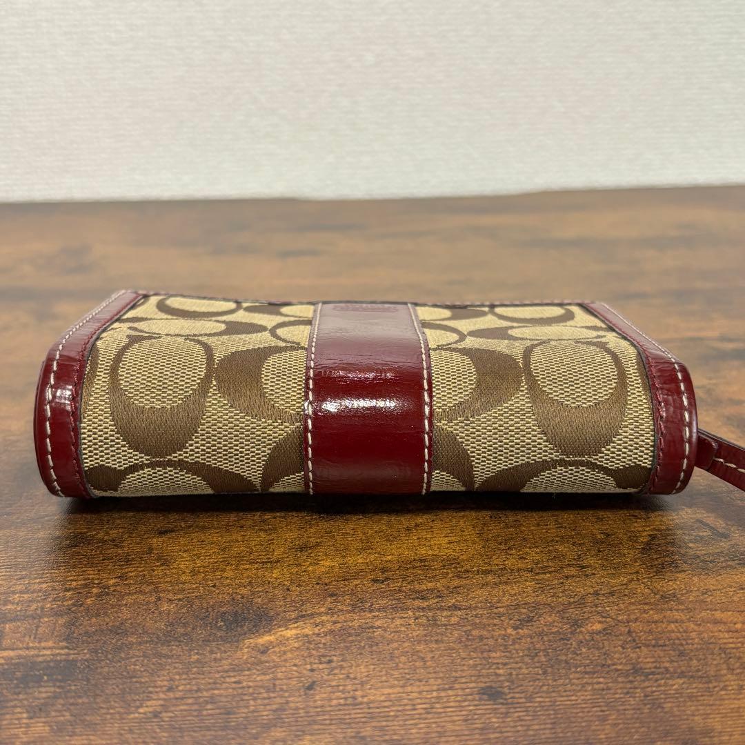コーチ　coach 折り財布　シグネチャー　キャンバス　エナメル　札入れ