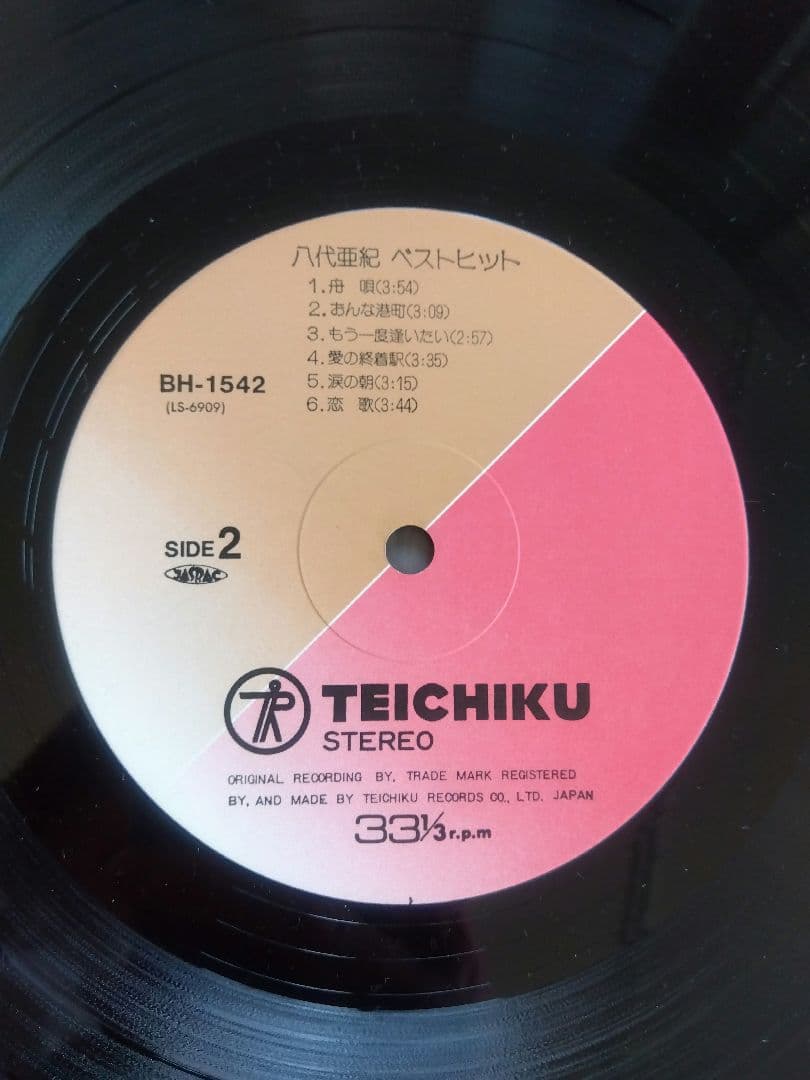 八代亜紀　ベストヒット　レコード　残念ながらヌード写真なし