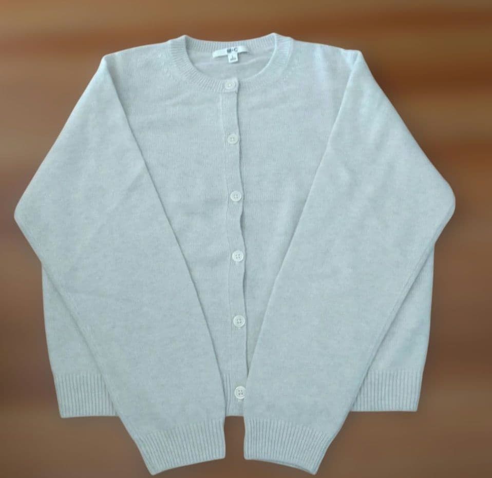 ユニクロC　カシミヤクルーネックショートカーディガン　L