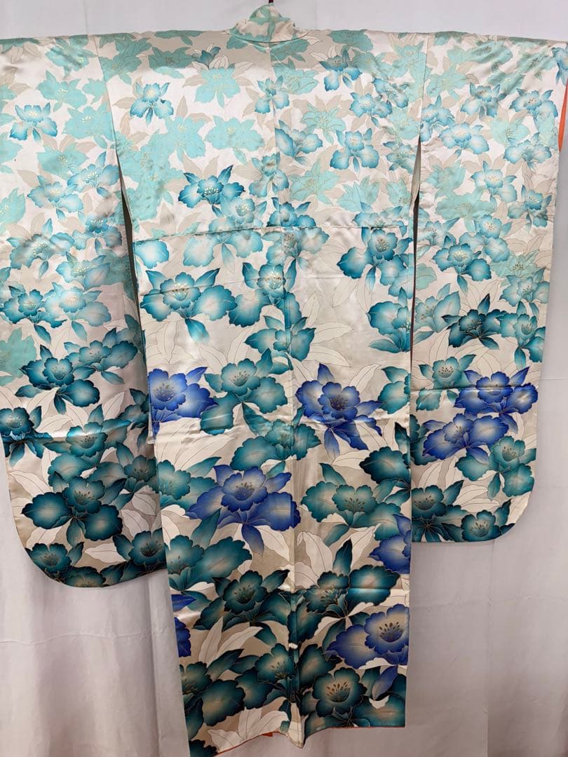 273)着物　振袖　正絹　身丈156cm 美品