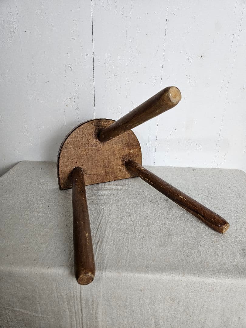 France antique 古い木のスツール 木製 チェア 椅子 花台