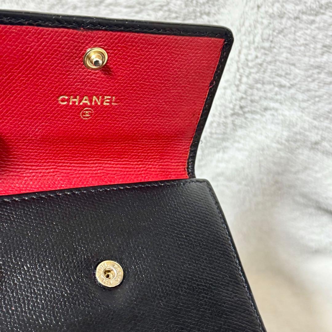 ✨正規品✨ CHANEL シャネル 折り財布　Wホック　ココボタン　ブラック