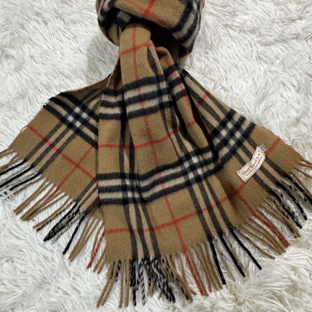 美品✨バーバリーズ マフラー ノバチェック カシミヤ100%