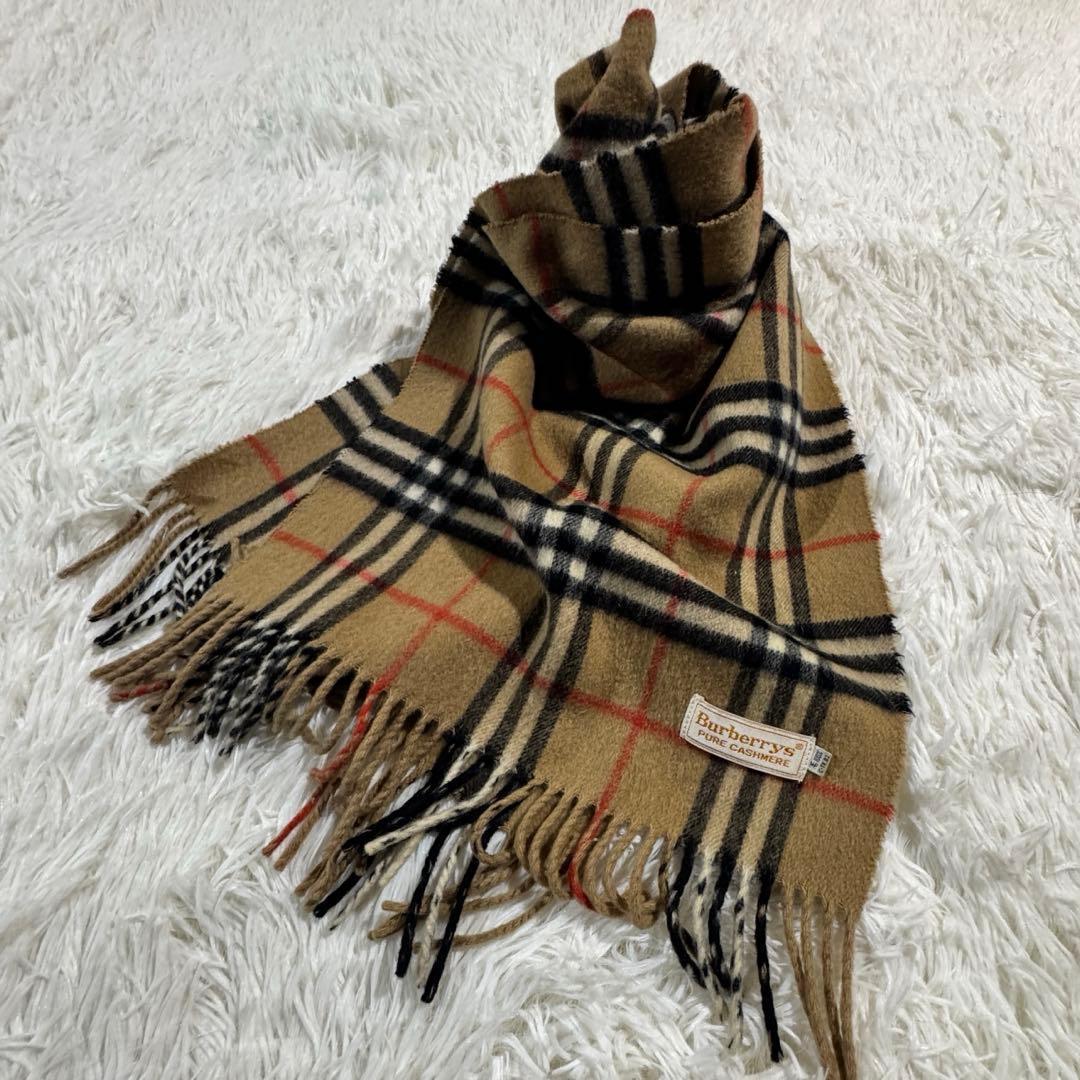 美品✨バーバリーズ マフラー ノバチェック カシミヤ100%