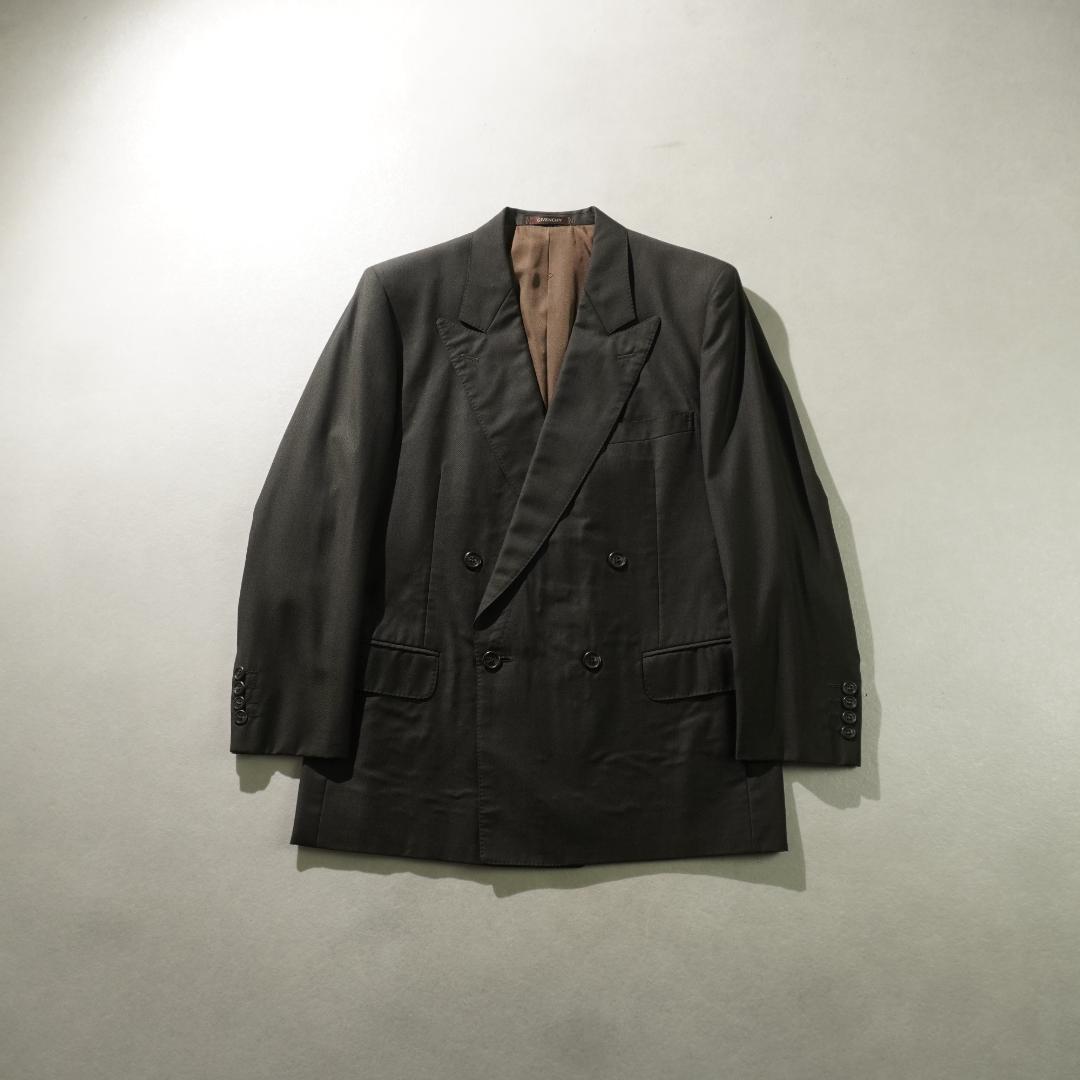 90s GIVENCHY ダブルセットスーツ フォーマル カーキ/UW348