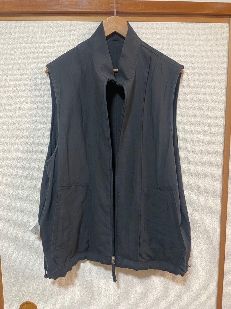 Still by hand リネン　ジップアップ　ベスト