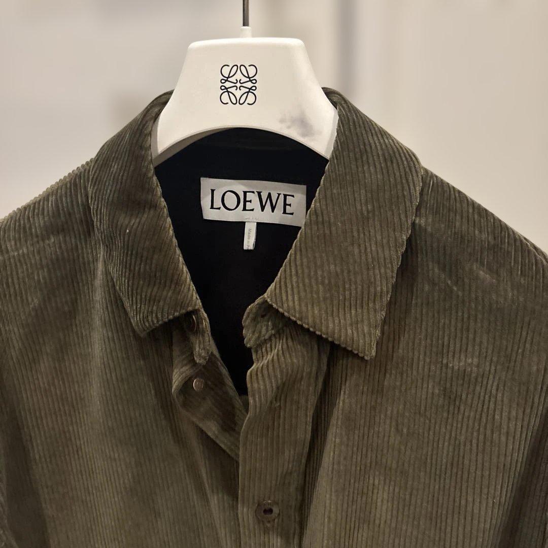 LOEWE ロエベ コーデュロイカシミヤ混シャツジャケット メンズ 46