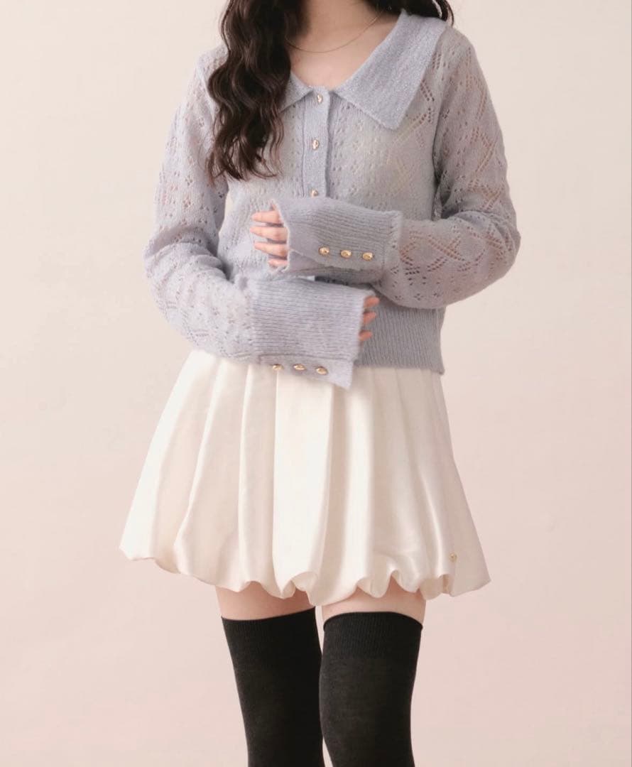 loin nuit ロワンニュイ glitter sheer cardigan