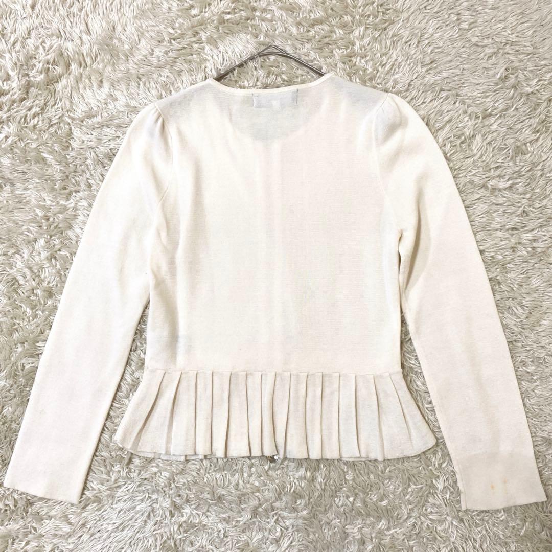 M’S GRACY ダブルジップアップカーディガン ニットリボン ペプラム M