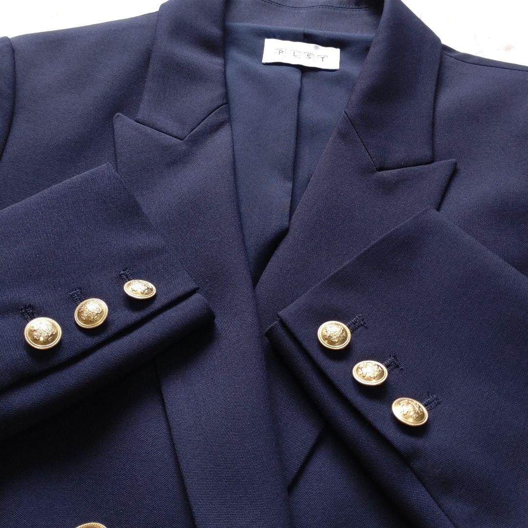 【美品】PLST ダブルブレストジャケット 23SS 金ボタン ネイビー S
