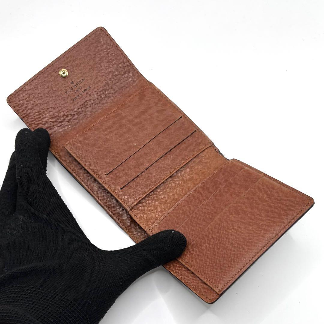 ポルトモネビエカルトクレディ ルイヴィトン モノグラム Wホック 三つ折り財布