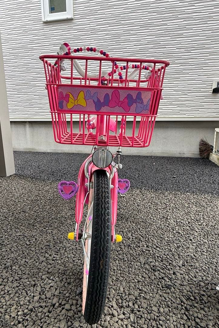 【美品・室内保管】アイデス ミニーマウス 子供用自転車 16インチ 補助輪付