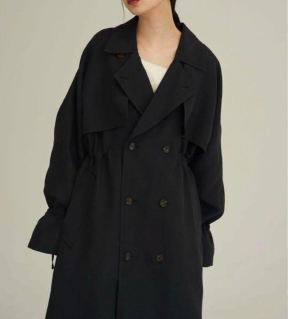 ENOF long coat イナフ ロング トレンチ コート ブラック 黒 L