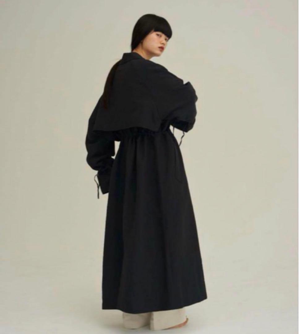 ENOF long coat イナフ ロング トレンチ コート ブラック 黒 L