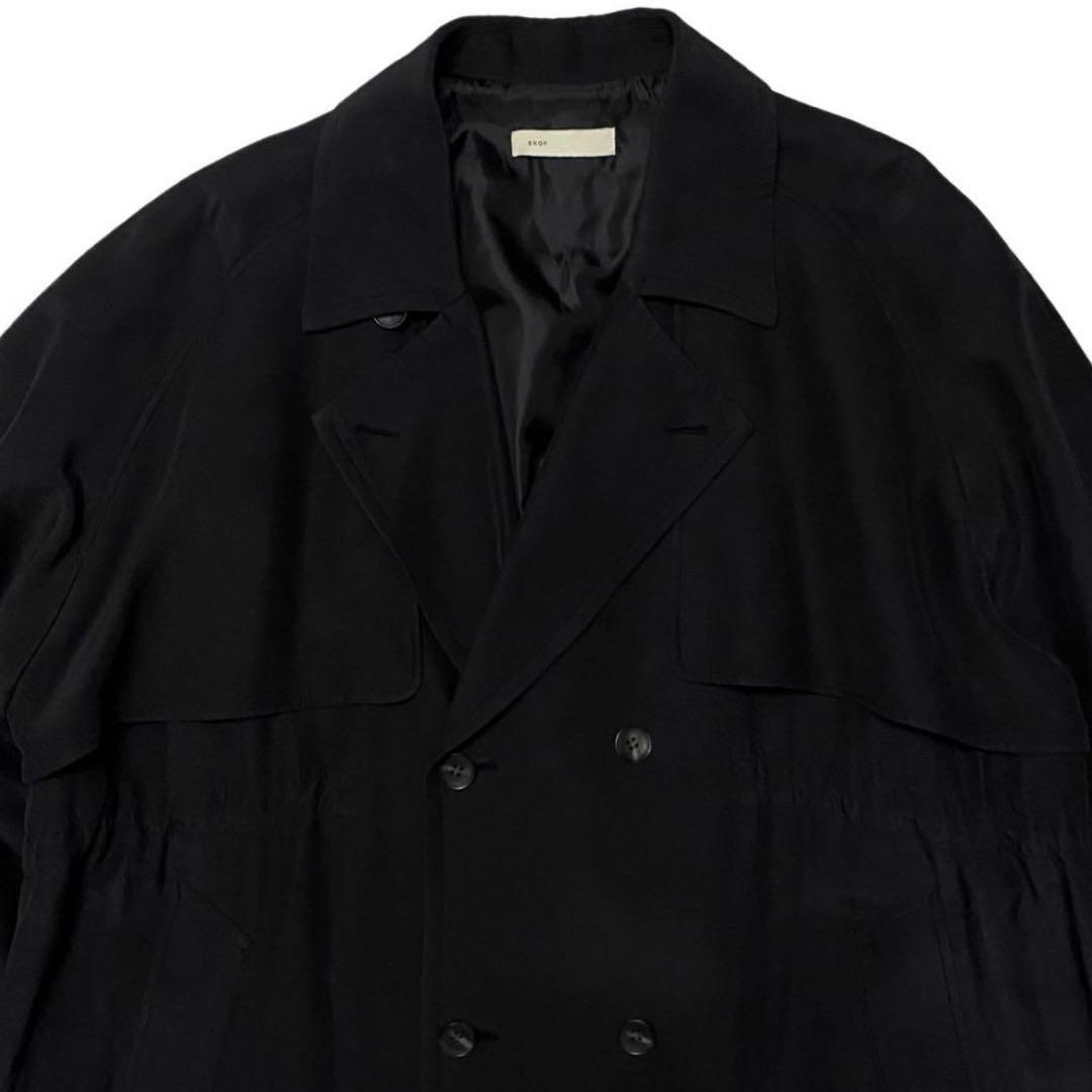 ENOF long coat イナフ ロング トレンチ コート ブラック 黒 L