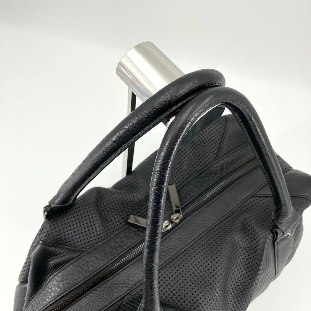 【良品✨】ジョゼフ パンチングレザー 2way ボストンバッグ ビジネス 黒