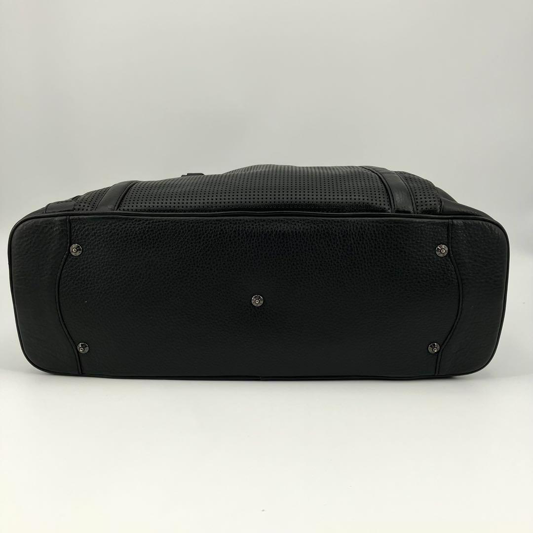 【良品✨】ジョゼフ パンチングレザー 2way ボストンバッグ ビジネス 黒