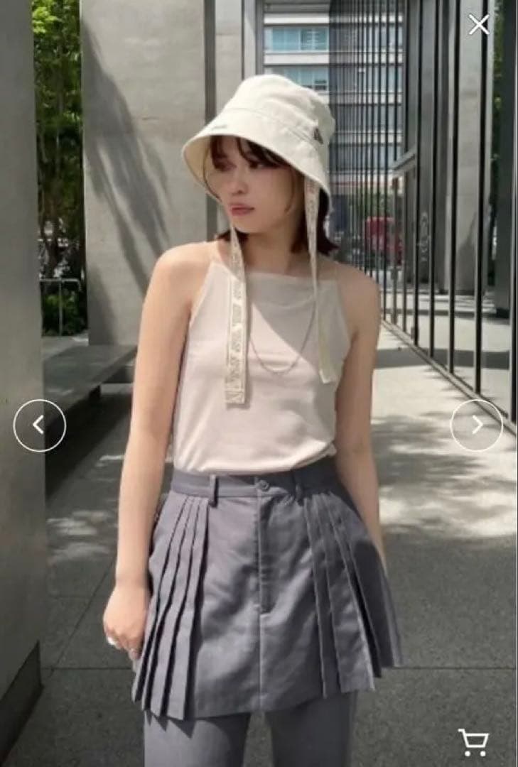 トップス ameri MEDI GLOSS RIB BACK SLIT CAMISOLE