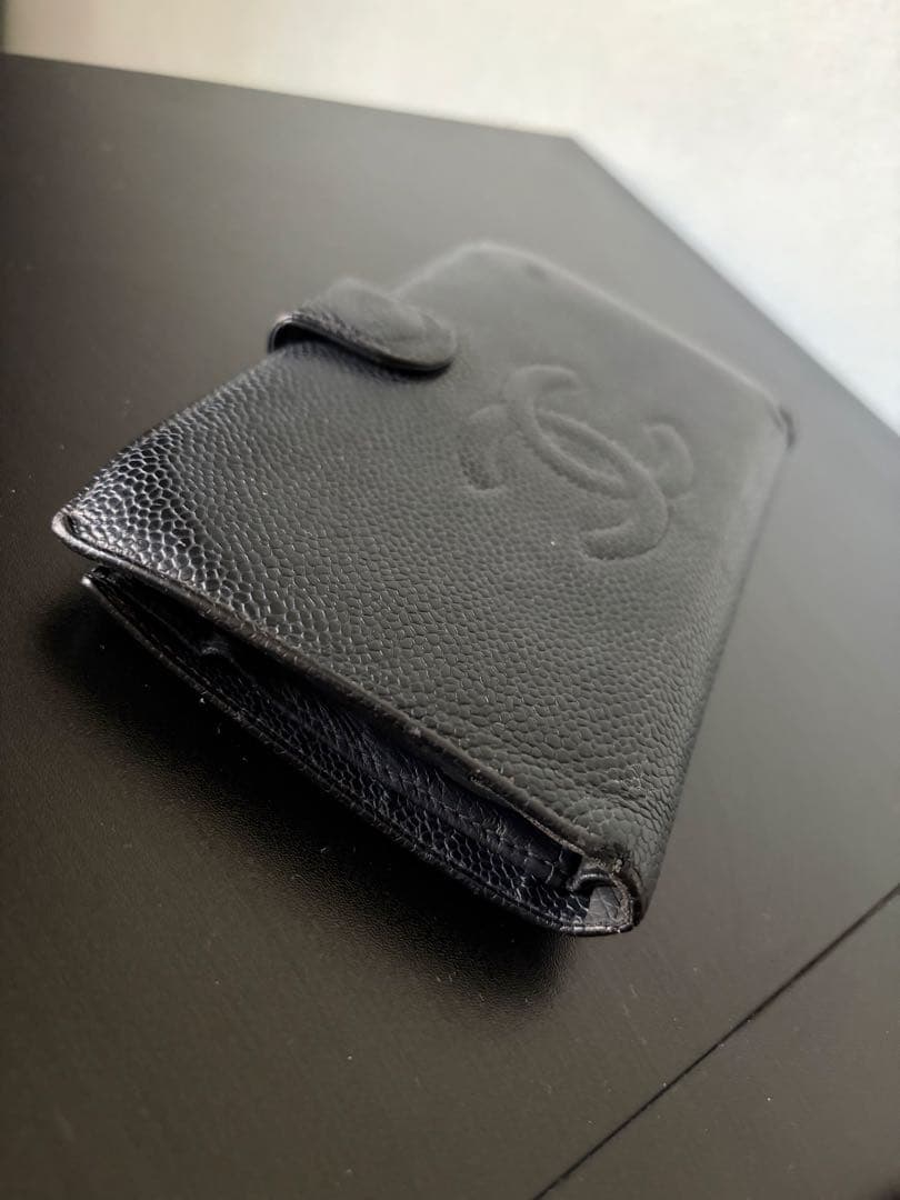 正規品☆CHANEL(シャネル) キャビアスキン デカココマーク がま口 長財布