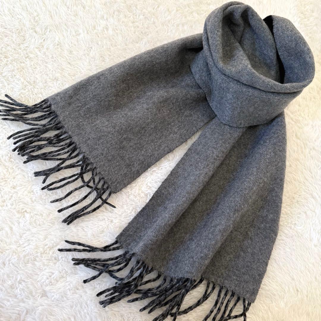 超美品　DAKS ダックス　マフラー　リバーシブル　ブラック&グレー